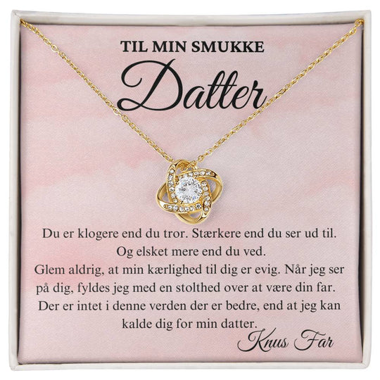 Gave til datter fra far, love knot halskæde guldbelagt