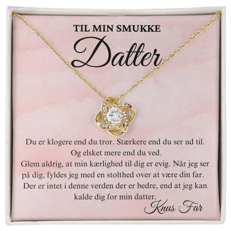 Gave til datter fra far, love knot halskæde guldbelagt
