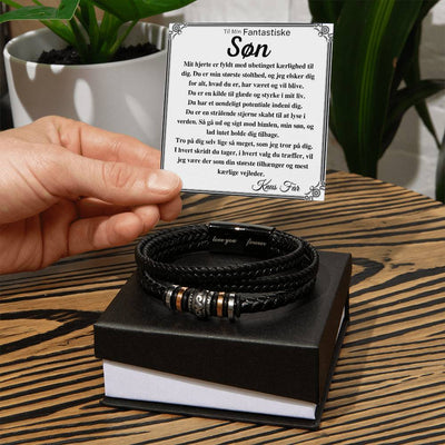 Far til Søn vegansk læderarmbånd - personlig og meningsfuld gave