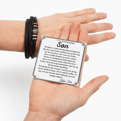 Far til Søn vegansk læderarmbånd - personlig og meningsfuld gave
