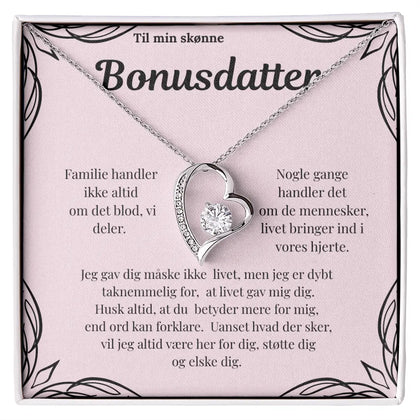 Forever Love halskæde i rustfrit stål til bonusdatter i standard æske