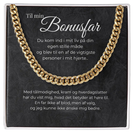 Elegant gave til bonusfar fra søn eller datter med guldbelagt cuban link kæde