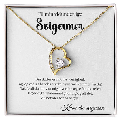 Forever Love halskæde i guld – gave fra svigersøn til svigermor