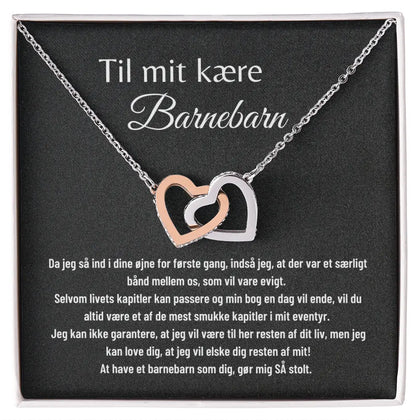 Gave til barnebarn - halskæde i rustfri stål, fra bedstemor, farmor, mormor
