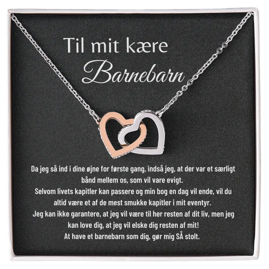 Gave til barnebarn - halskæde i rustfri stål, fra bedstemor, farmor, mormor