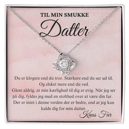 Gave til datter fra far, love knot halskæde i sølv #afsender_far
