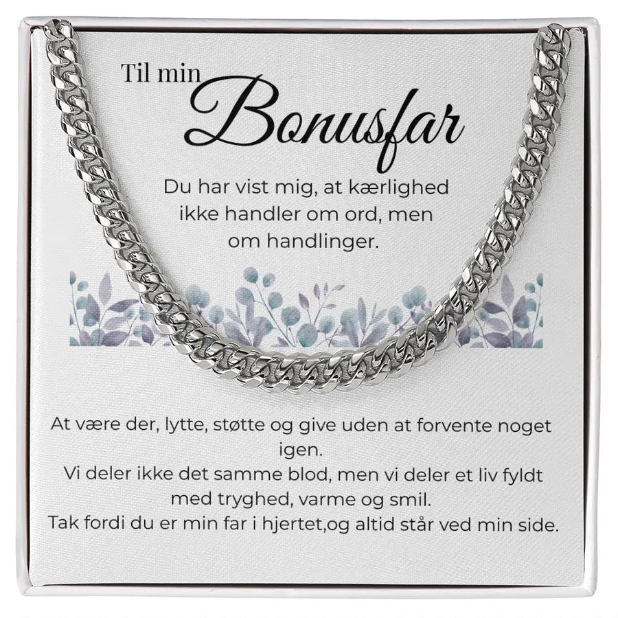 Guldbelagt Cuban link smykke til stedfar fra datter eller søn