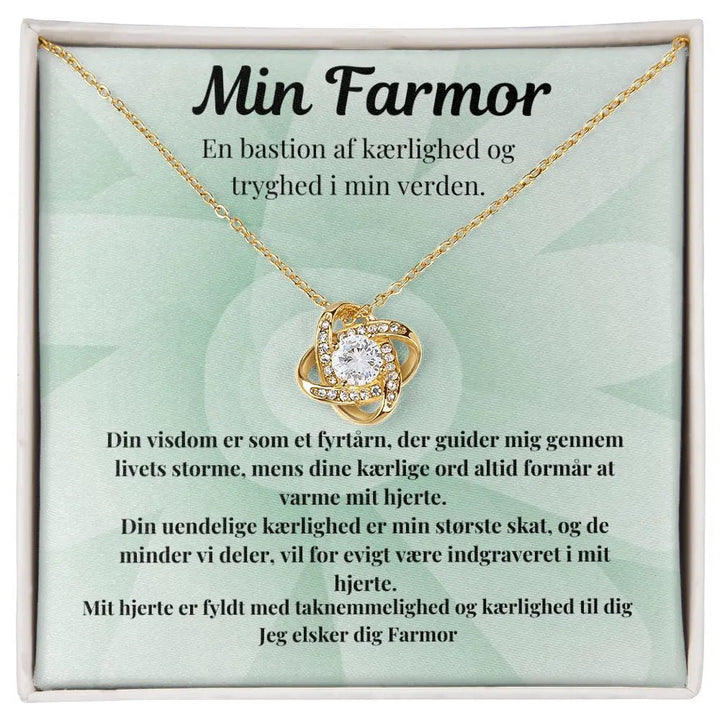 halskæde i stål guldbelagt Præsenteres i gaveæske med rørende tekst til farmor. En betydningsfuld gaveidé fra barnebarn