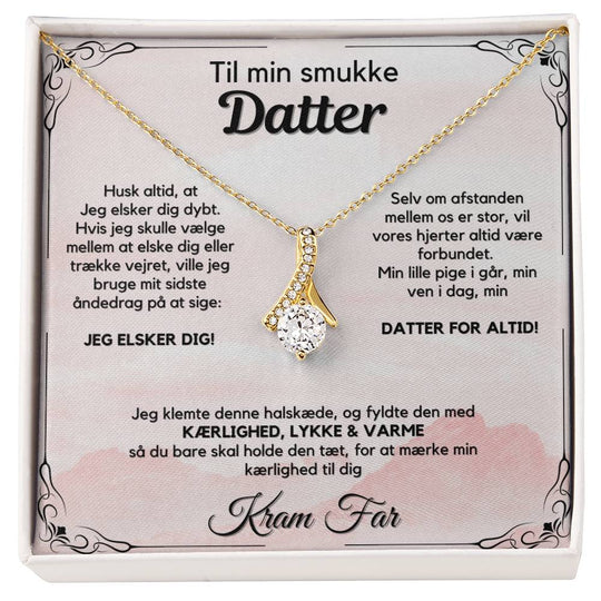 Halskæde guldbelagt, gave fra far til datter