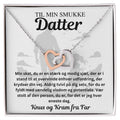 Halskæde i 14 karat hvidguldsbelægning med sammenflettet vedhæng og klar rund sten – personlig gave til datter #afsender_far