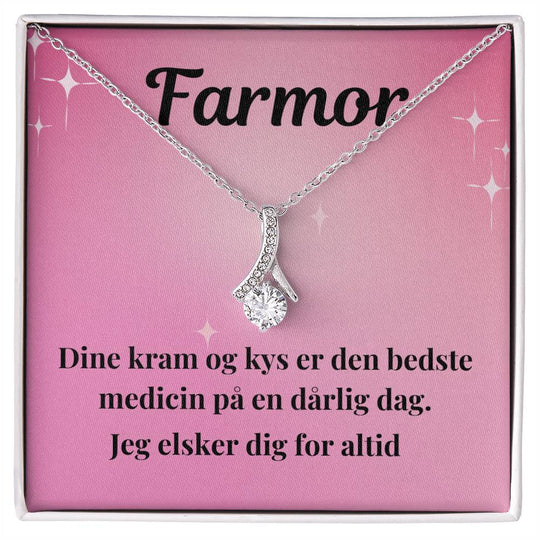 Halskæde med personligt kort - Perfekt gave til farmor