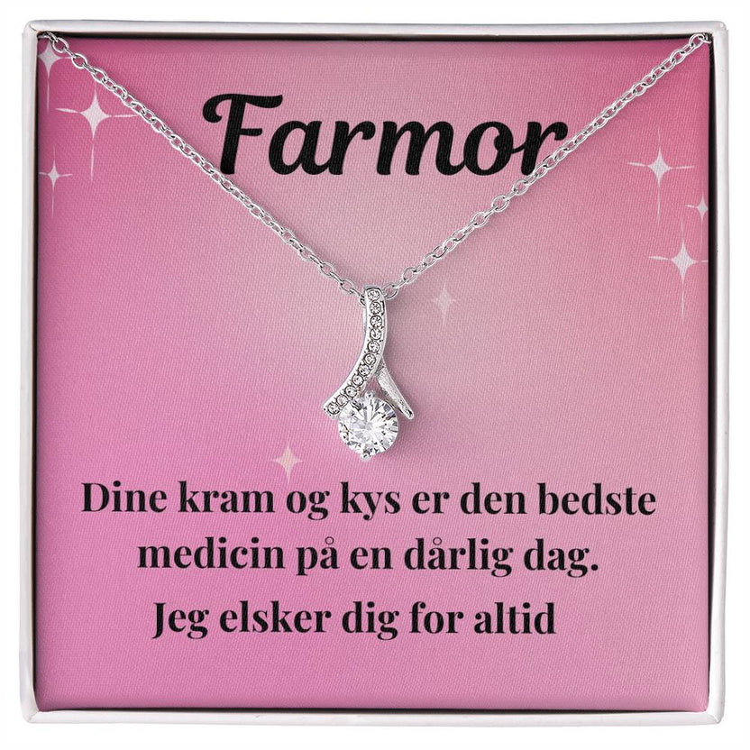 Halskæde med personligt kort - Perfekt gave til farmor