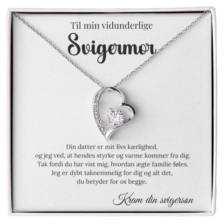 Hjerteformet smykke med sten – taknemmelig gave til svigermor