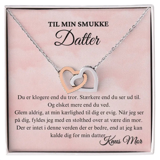 Interlocking hjertehalskæde fra mor til datter – smuk relationsgave med kærlig besked  #afsender_mor