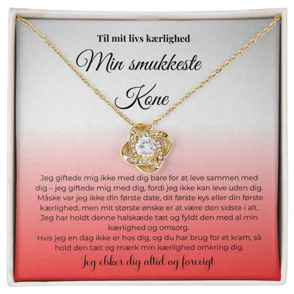 Love Knot halskæde i 18 karat guldbelægning Gave til kone