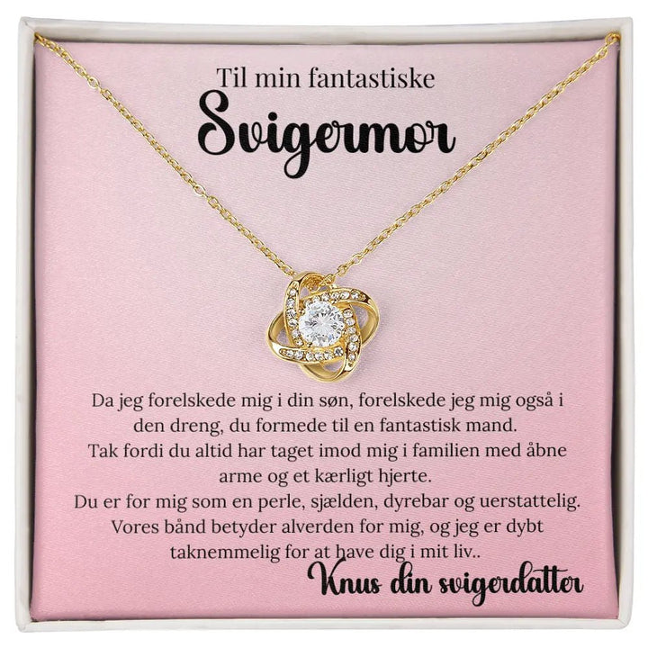 Personlig gave med korttekst til svigermor fra svigerdatte