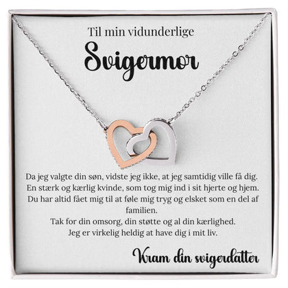 Personlig gave til svigermor fra svigerdatter med to sammenflettede hjerter
