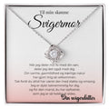 Personlig smykkegave til svigermor med cubic zirconia og kortteks