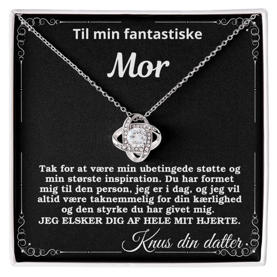 Love knot rustfri stål, gave til mor fra datter