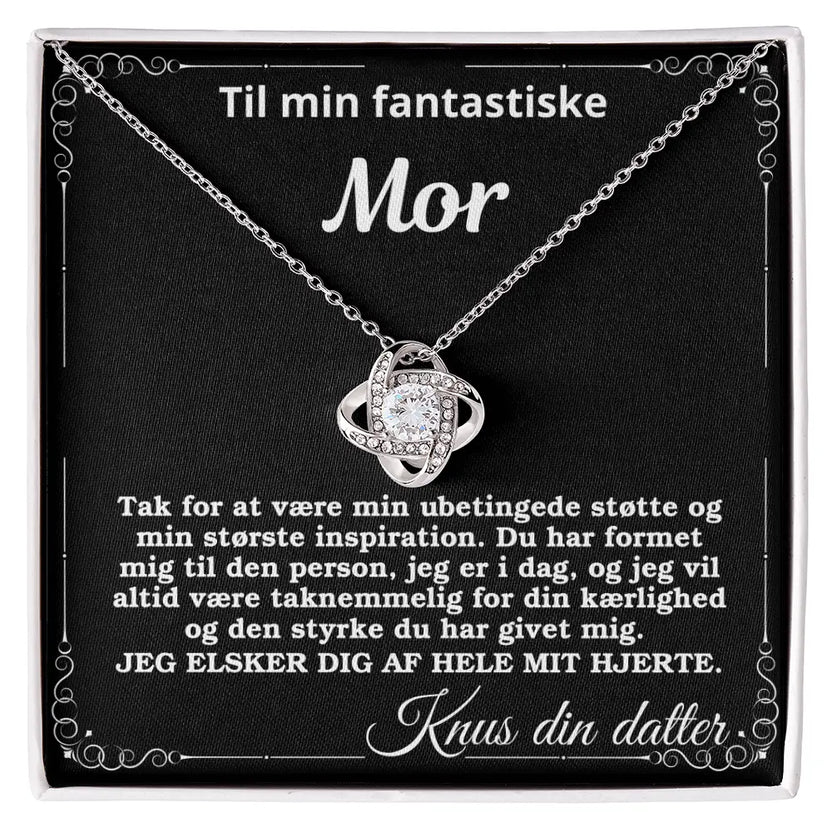 Love knot rustfri stål, gave til mor fra datter