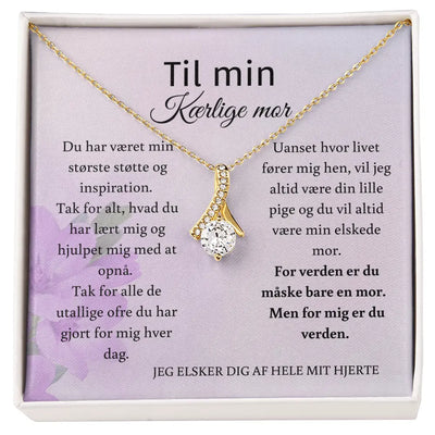 Alluring Beauty-halskæde i 18 Karat guldbelagt rustfrit stål – gaveæske med kort til mor