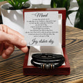 Love You Forever armbånd til mand i LED gaveæske